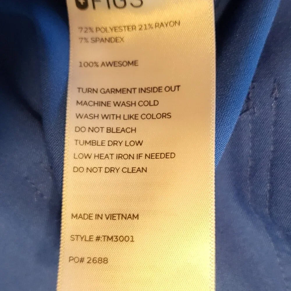 Figs Scrub Pants Blue Technical Collection TM3001 Mens XXL Pockets